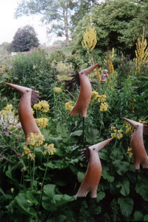Garten Keramik Reiher Vögel