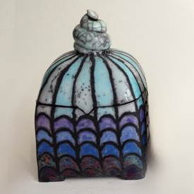 Blaue Keramik Dose