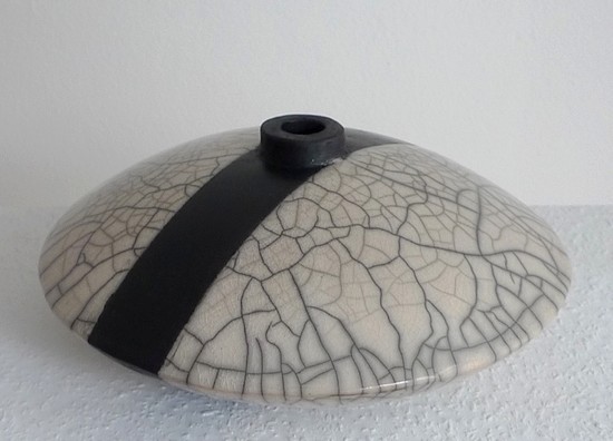 Raku Keramik Vase von Margit Hohenberger