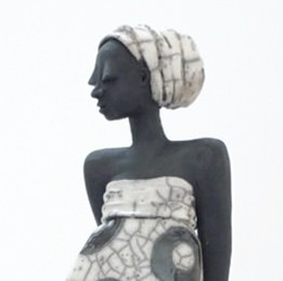 Black meets white in raku sculpture