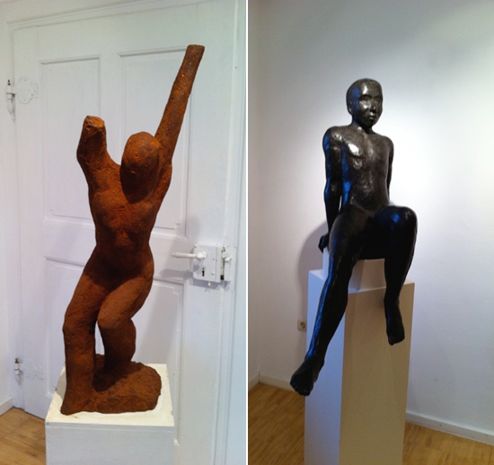 Eric Seidel, Plastik, Ikarus (Eisenguss) und Paris (Bronze) Eric Seidel, Plastik, Ikarus (Eisenguss) und Paris (Bronze)