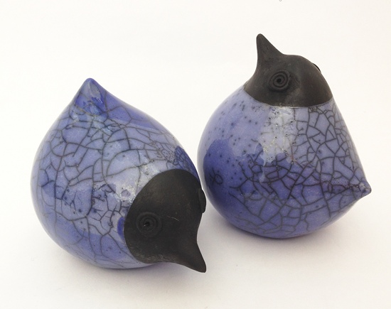 Raku Keramik Vögel
