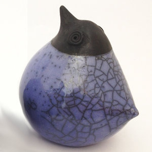 Keramik Vögel in Blau