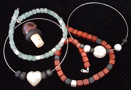 Keramik Schmuck von Margit Hohenberger Kunst Schmuck Ensemble