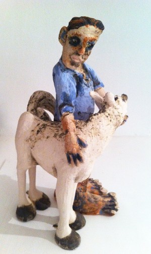 Der Pferdeliebhaber - Keramikfigur von Dr. Konrad Ruff Der Pferdeliebhaber - Keramikfigur von Dr. Konrad Ruff