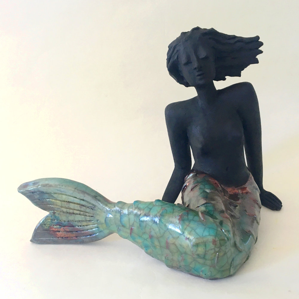Meerjungfrau – Raku Keramik Skulptur
