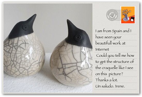 Postkarte aus Spanien: Raku-Vögel Postkarte aus Spanien: Raku-Vögel