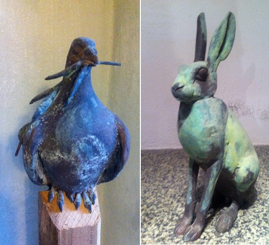 Tier Figuren: Taube Hase von Wolfgang Stefan, Bildhauer aus Vielitz bei Selb