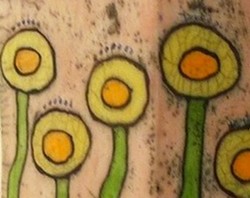 Muster auf Raku Vase