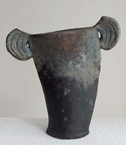 Raku Vase von Margit Hohenberger