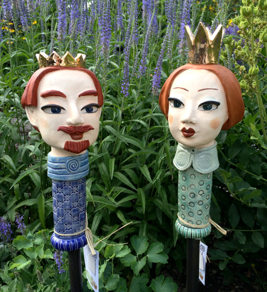 Deko Gartenstecker König und Königin