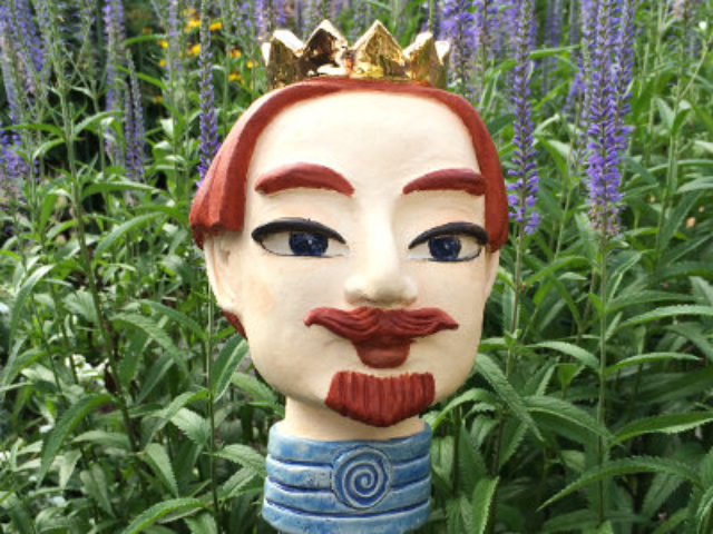 König und Königin als Deko Gartenstecker