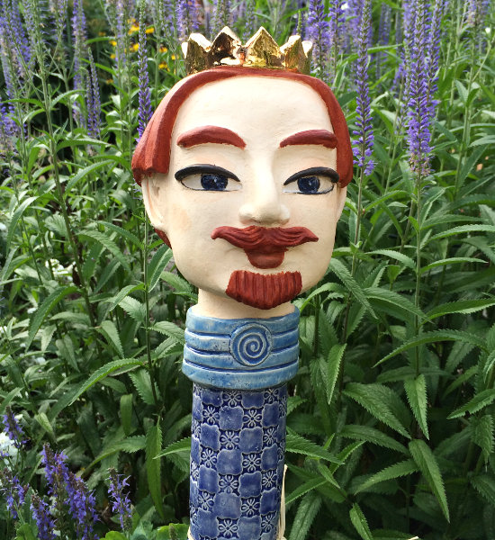 König auf Deko Gartenstecker