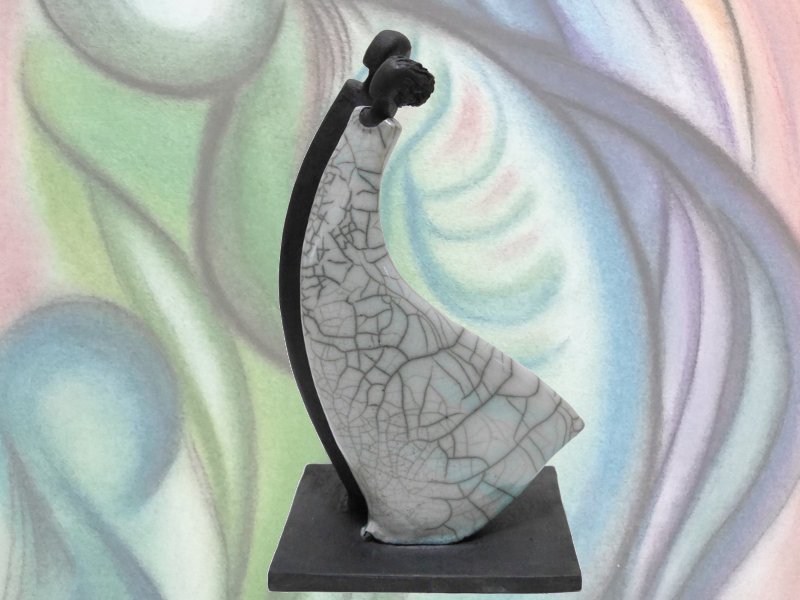 Das Paar - Raku-Keramik von Margit Hohenberger