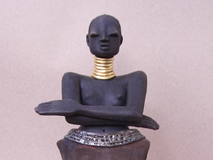 Afrikanerin - Raku Keramik Figur
