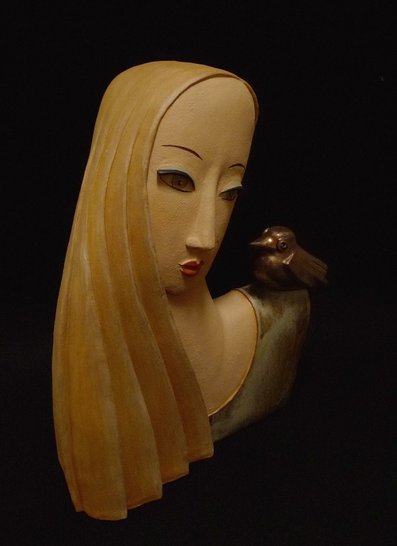 Weisse Frau - Keramikbüste